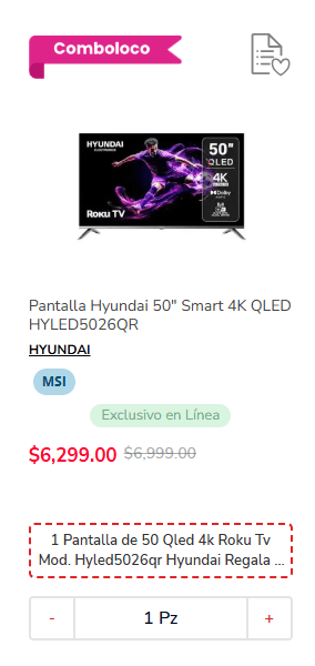 Smart TV Hyundai 50" 4K QLED por $5,999 | Oferta HEB