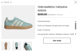 Tenis Barreda Turquesa Adidas por $699 | Privalia