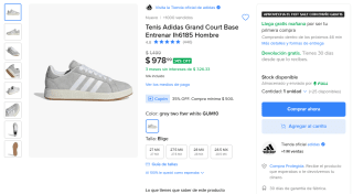 Tenis Adidas Grand Court Base 2024 por $636 | Oferta Mercado Libre
