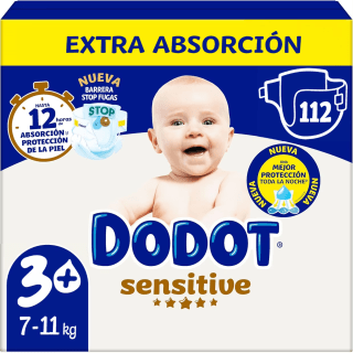 112 Pañales Dodot Sensitive por 28.40€