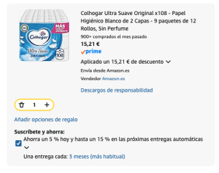 108 rollos Colhogar Ultra Suave Original de 2 capas por 15.21€