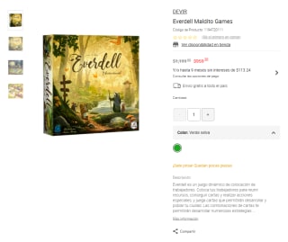 Juego de Mesa Everdell (DEVIR) por $959 | Oferta Liverpool