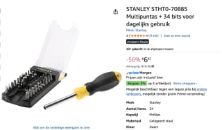 STANLEY Multibit Schroevendraaier 35-delig voor €6,87 bij Amazon