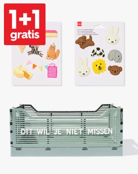 1+1 gratis op klapkratjes, letters en patches bij HEMA