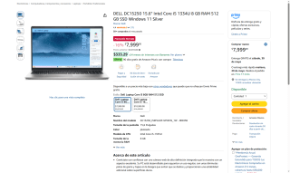 Laptop Dell i5 8GB 512GB por $7,999 | Oferta Amazon