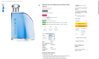 Nautica Blue Sail Eau de Toilette 100ml por $223 | Amazon