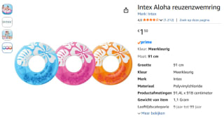 Intex Aloha Reuzenzwemring voor €1,50 bij Amazon.com.be