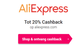20% cashback op Aliexpress via Cashback xl