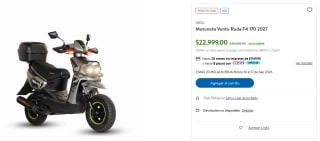 Motoneta Vento Ruda F4 170 2027 por $19,165 en Sam's Club