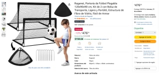 Portería Plegable Fútbol 120x90x90cm por $476 | Oferta Amazon