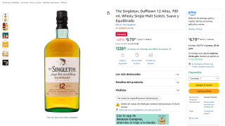 Whisky The Singleton Dufftown 12 Años por $680 | Oferta Amazon
