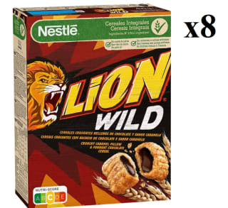 8 Paquetes de NESTLÉ LION Cereales con caramelo y chocolate 400 g. por 22.7€