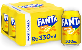 18 latas Fanta Naranja o Limón Refresco Bajo en Calorías 330 ml por 8.91€