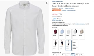 JACK & JONESL/S Noos overhemd voor €17,42 bij Amazon