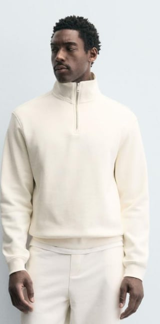 Basic Quarter-Zip Sweatshirt voor €35,95