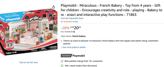 Playmobil Miraculous: Franse Bakkerij (71863) voor €20,47 bij Amazon