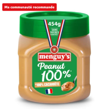 Pot de 454g de beurre de Cacahuètes 100% Cacahuètes MENGUY'S à 4,49€