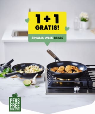 1+1 gratis op geselecteerde Greenpan artikelen bij Greenpan