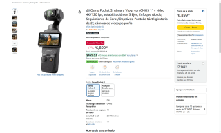 DJI Osmo Pocket 3 por $6,149 | Oferta Amazon