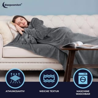 Fleece deken met mouwen 150x200 - voor €14,99 bij Bol