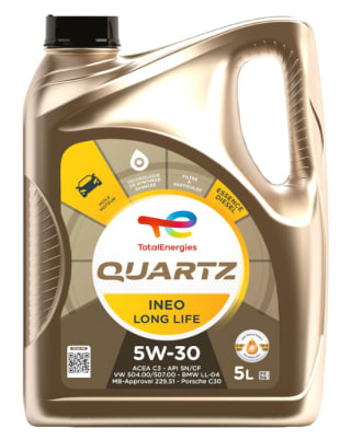 Huile moteur essence et Diesel TotalEnergies Quartz Ineo Long Life 5W-30, 5L à 28,97€
