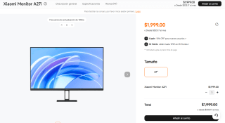 Xiaomi Monitor A27i de 27" por $1,999
