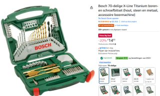Bosch 70-delige X-Line Titanium boren- en schroefbitset voor €14,63 bij Amazon