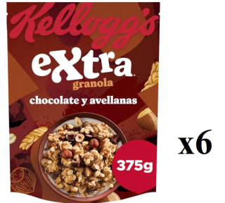 6 x Cereales crujientes con chocolate y avellanas Kellogg's Extra caja 375 g a 15.34€