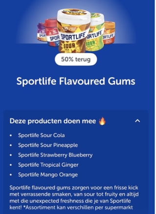 Probeer Sportlife Sour pineapple of cola gratis na cashback via Tikkie en de AH