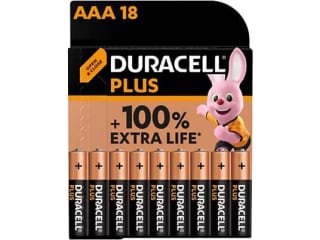 18 Pilas AAA Duracell PLUS MN2400 LR03 / LR3, Alcalinas , 1.5 V por 10.90€