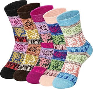 5 Pares Calcetines de Lana Térmicos para Mujer por 4,99€ varios colores