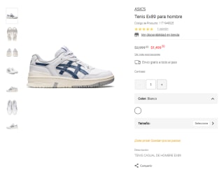 Tenis Asics EX89 por $1,500 | Oferta Liverpool