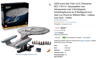 LEGO Icons 10356 Star Trek: U.S.S. Enterprise NCC-1701-D voor €315,99 bij Amazon