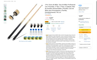 Kit de Tacos de Billar Profesional por $399 | Amazon