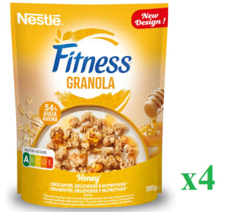 4 x Cereales con granola de miel NESTLÉ Fitness, bolsa 300 g por 6.06€