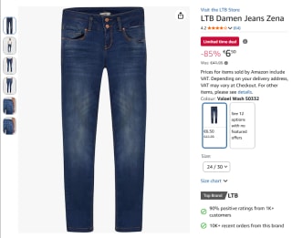 LTB Damesjeans Zena Valoel Wash voor €6,50 bij Amazon.de