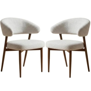 Japandi eetkamerstoelen (boucle)- 2 stuks voor €69,95