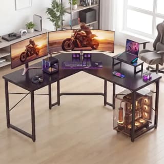 Escritorio gamer L fibra carbono por $994 | Mercado Libre