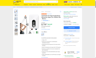 Calentador Agua Instantaneo 3500w por $720 | Mercado Libre