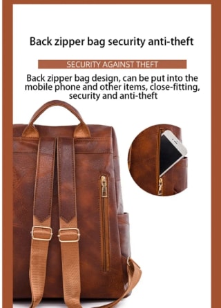 4 en 1 Mochila Cartera/Bolso Juvenil d/Mujer Impermeable SH Marrón $36.990 Falabella