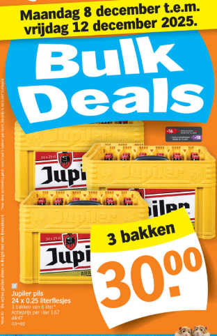 3 kratjes Jupiler voor €30 bij de AH in België
