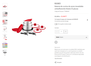 Batería de Cocina 12pzas por $1,499 | Liverpool