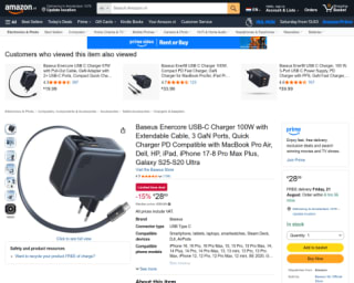 Baseus Enercore USB-C Charger 100W with Extendable Cable voor €28,89 bij Amazon