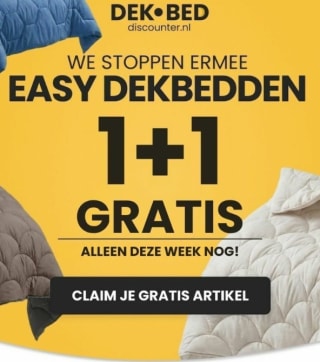 1+1 gratis op Dekbed zonder overtrek bij Dekbed Discounter