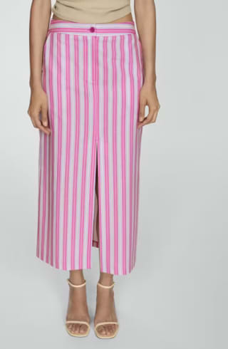 Mango Outlet Falda z rayas con abertura por 3.99€