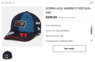 Gorra Azul Marino F1 Red Bull 940 por $299 | Privalia