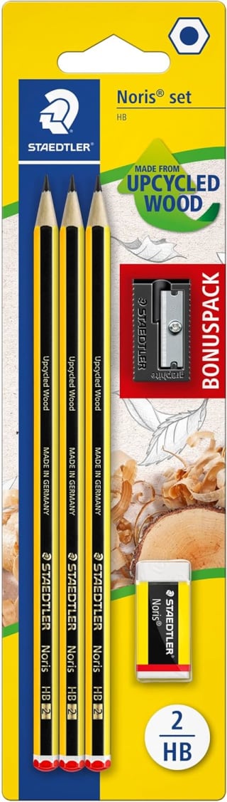 STAEDTLER Noris 120 Set escolar 3 HB, goma & sacapuntas por 1.99€