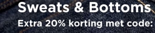 Tot 60% korting op sweats & bottoms + 20% extra met code bij G-Star