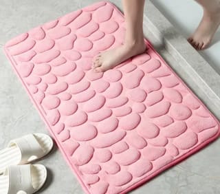 Alfombra de fibra en relieve, alfombra antideslizante para baño por $916