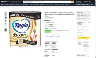 Papel Higiénico Regio Luxury Almond Touch por $174 | Amazon